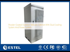पाउडर लेपित आउटडोर दूरसंचार कैबिनेट दोहरी शीतलन प्रणाली और बिजली प्रणाली के साथ
