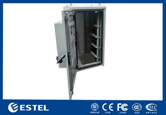 20U क्षमता आउटडोर दूरसंचार संलग्नक ध्रुव के लिए गर्मी इन्सुलेशन के साथ जस्ती स्टील एकल दीवार